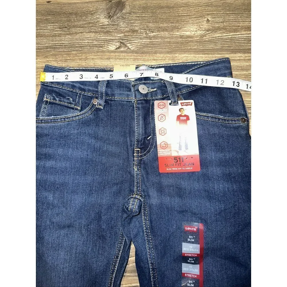 Levis 511 Slim Fit Stretch Jeans Boys 10 Reg ADJUSTABLE 25x26. NWT. E